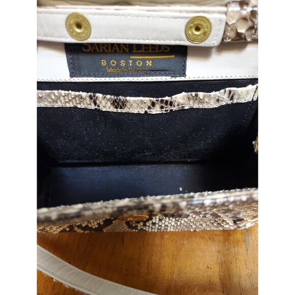 Sarian Leeds Boston Snakeskin Animal Print Crossbody Purse Mini Bag Adjustable - Picture 6 of 8